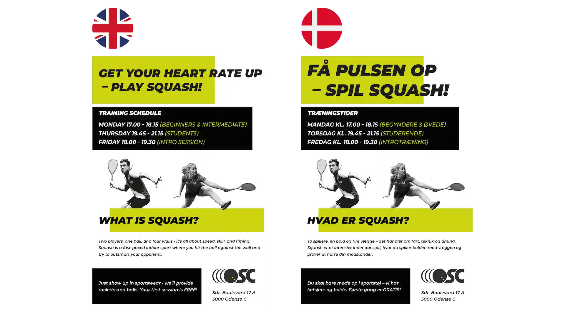Odense Squash Club poster